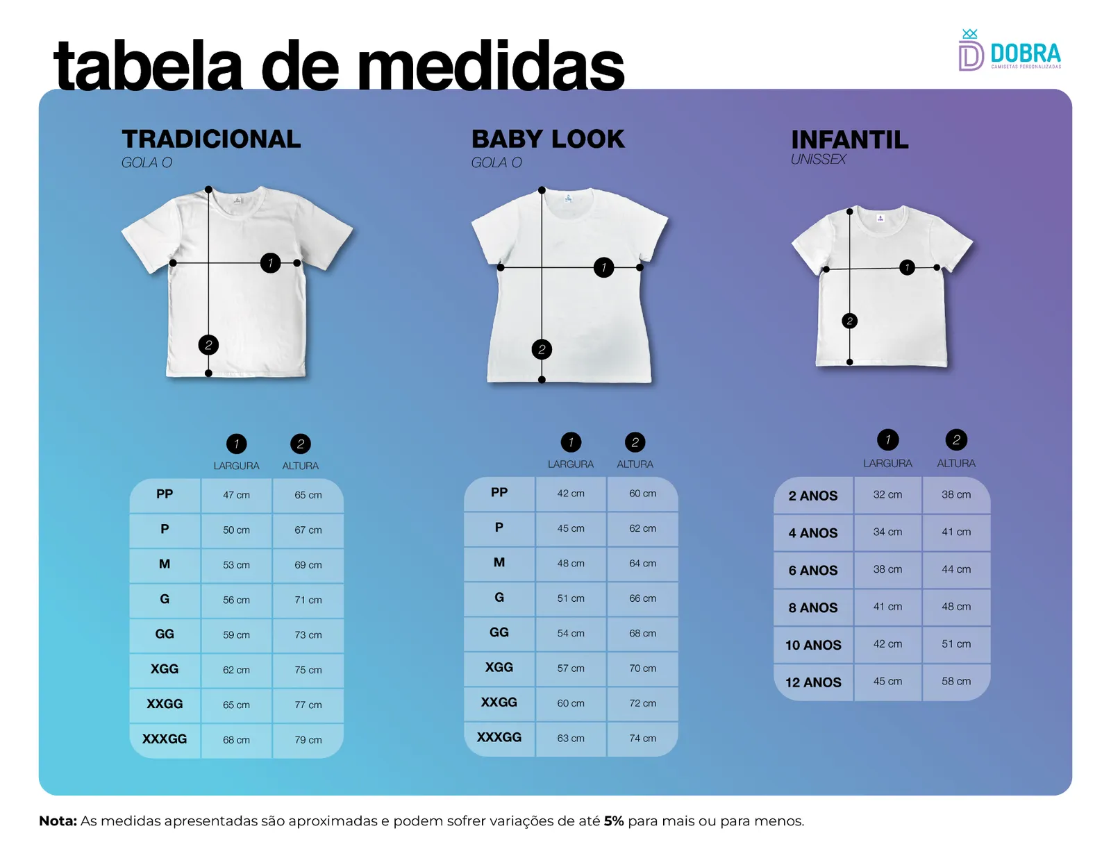 Como escolher o tamanho do abadá: guia de medidas do PP ao XXXGG